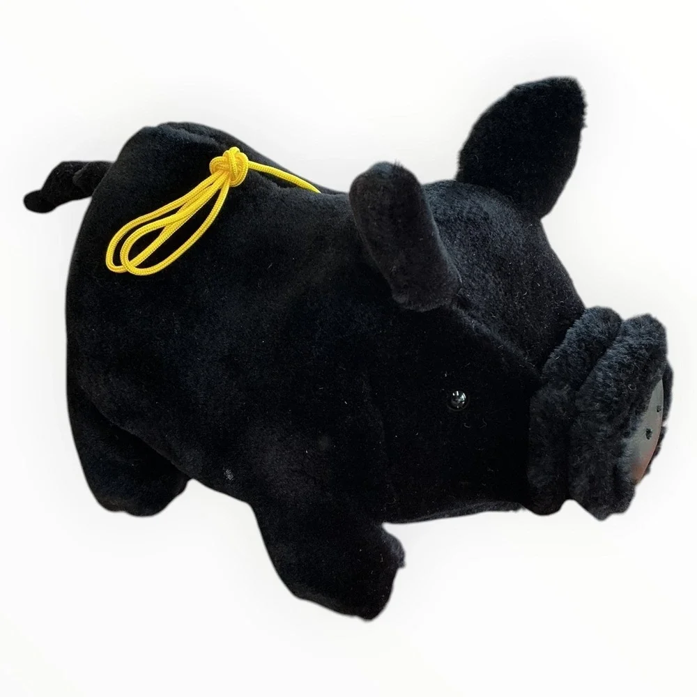 Wiggly The‎ Pot Belly Piggly Black Walking Pig Toy with Box Vintage